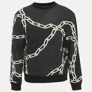 Louis Vuitton Black /white Cotton Blend 3D Effect Sweatshirt S